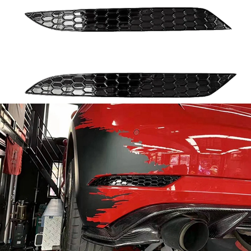 2Pcs Automobile Rear Fog Lamp Sticker For Golf 7.5 MK7.5 Rear Bar Bumper Reflector Strips