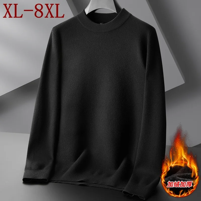 7XL 6XL 8XL 2023 New Winter Business Turtleneck Sweater Men Long Sleeve Loose Male Pullover Sweaters Casual Wool Mens Jumpers