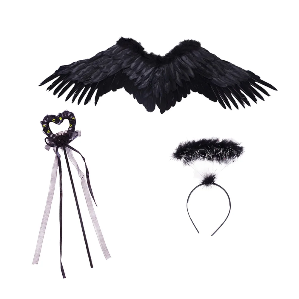 

1pc Kids Costume Halloween Costume Set Black Performance Outfit Angel Wing Cosplay Masquerade Carnival Role Play