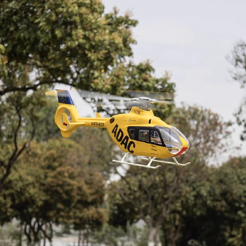 Flying Wing 470 EC-135 จริงเครื่องบินหกช่องใบพัดเดี่ยวจําลองรีโมทคอนโทรลรุ่นเฮลิคอปเตอร์ H1 Self Stability