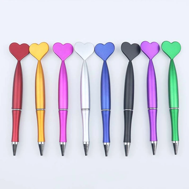 40Pcs Heart Rotary Ballpoint Pen Love Heart Ball Pens Plastic Pens Student Ballpoint Pen School Supplies Stationery