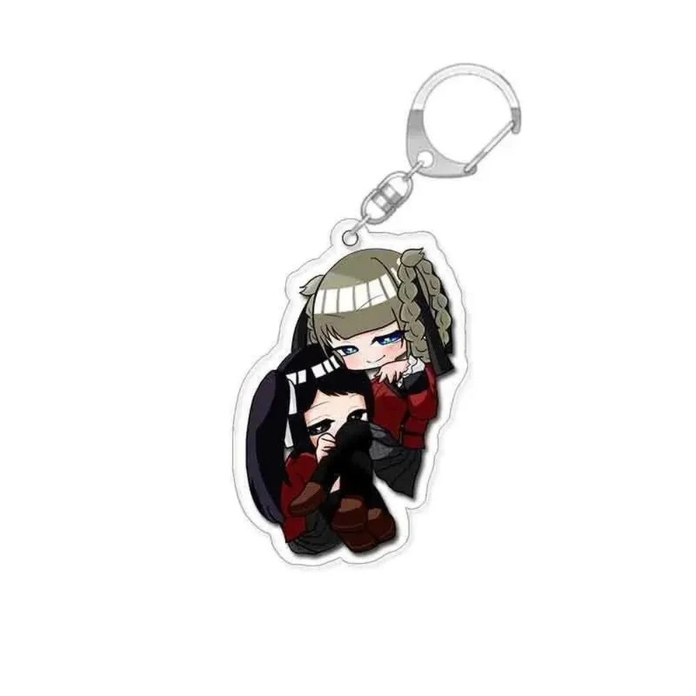 Anime Kakegurui Yumeko Jabami Mary Saotome 6CM Double-sided Acrylic Cute Bag Charm Car Keychain Decorations Bag Body Kit Keyring