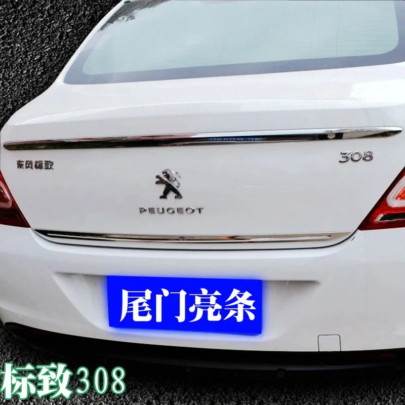 

For 2012 2013 2014 2015 Peugeot 308 Rear Boot Door Trunk Cover Trim Tailgate Garnish Molding Strip Car Accessories