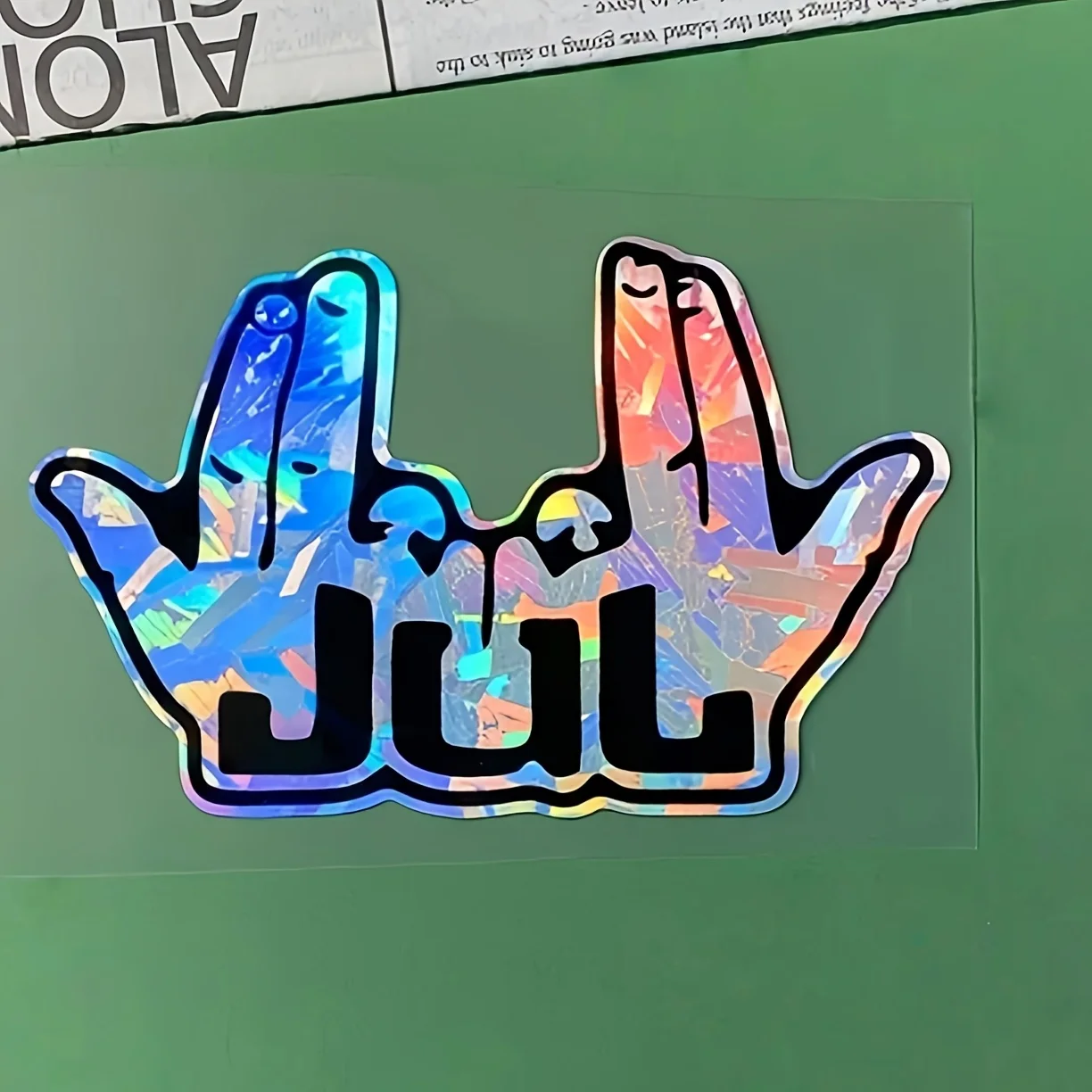 1Sst JUL Fun Motorcycle Sticker Silvery Holographic Carbon Fiber Effect Waterproof Decal for Helmets, Fuel Tanks Fairings Smooth