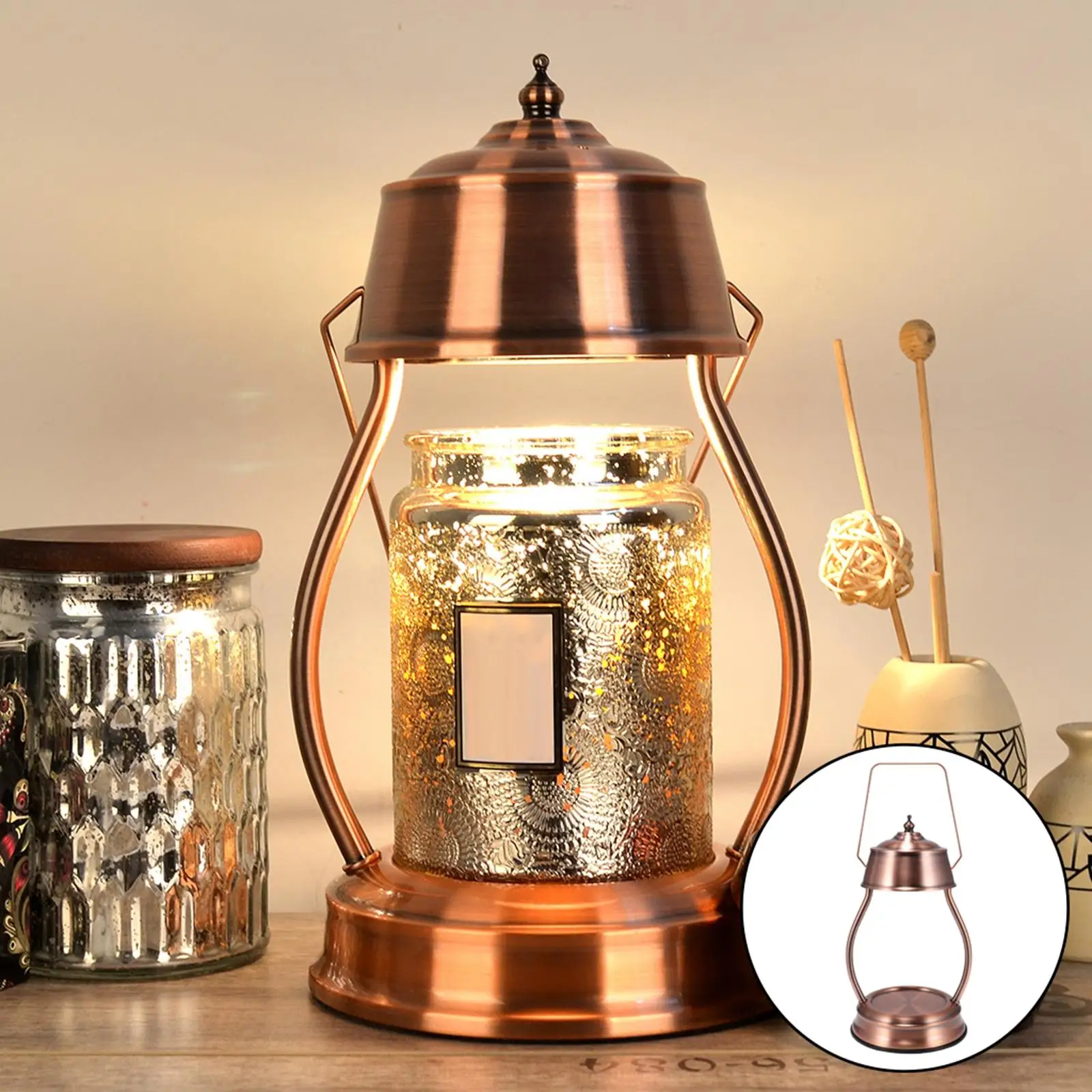 Calentador de velas eléctrico, lámpara de fusión de cera, linterna para quemador de cera de fusión de velas, lámpara de aromaterapia, lámpara de mesa para Spa y Yoga