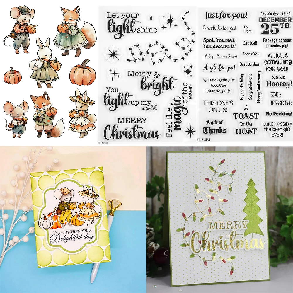 Frohe Weihnachten, Halloween, transparente Stempel und Stanzformen für DIY Scrapbooking, Karten, Weihnachten, transparenter Gummistempel, Fotoalbum, Basteln