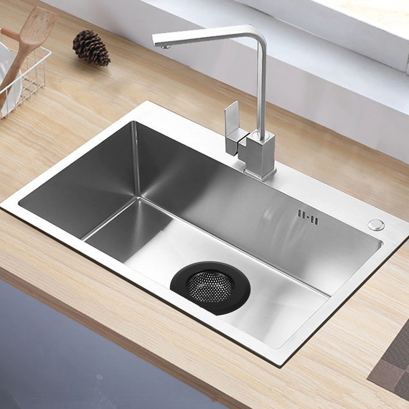 

2Pcs Sink Filter Stainless Steel Kitchen Sink Strainer Basket Food Debris Hair Catcher Drain Basket Hair Catcher