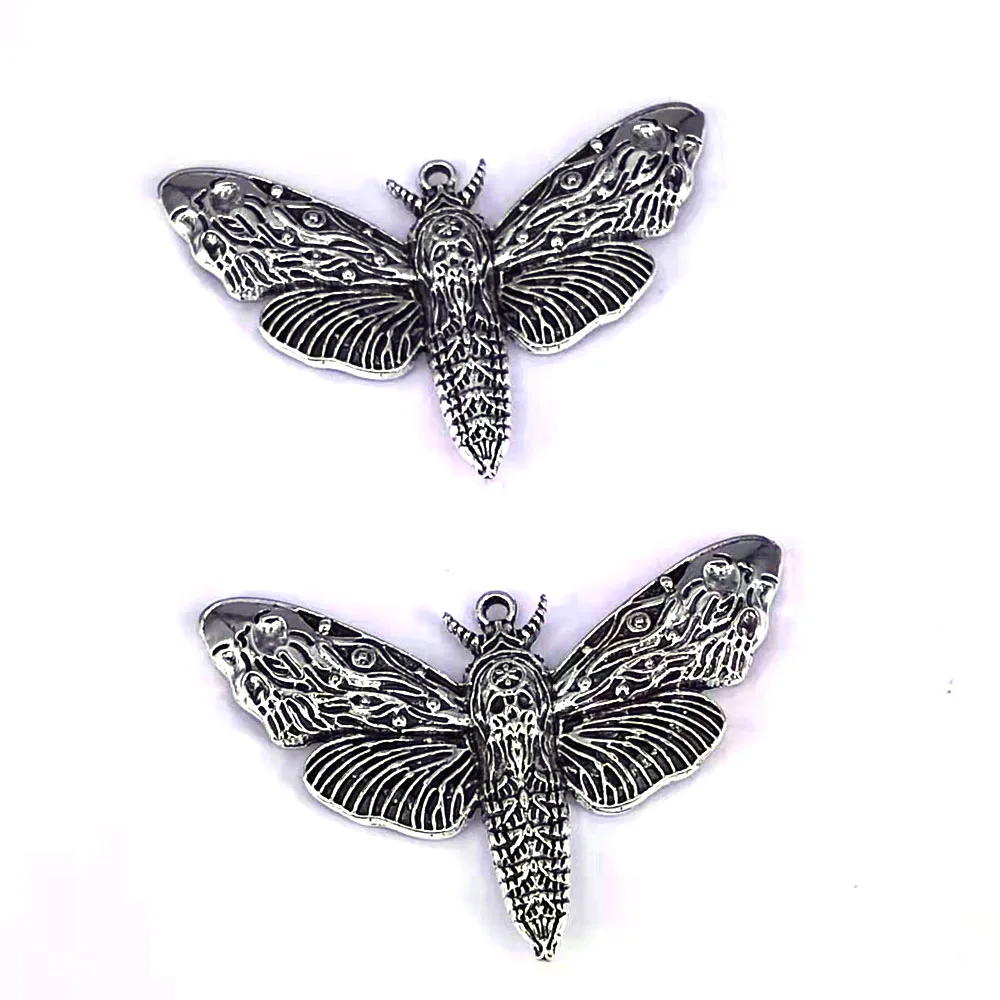 5 pcs 50mm*36mm ancient silver color new accessories Animal moth skull head moth pendant for DIY women man Accessories