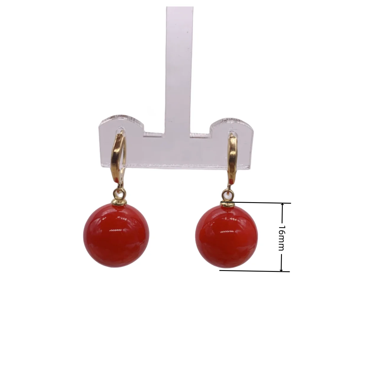 New16mm Red Beaded Earrings Jewelry Gift for wine Lover