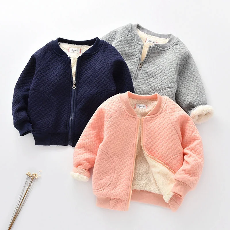 New Baby Girls Boys Clothes Cute Fleece Winter Warm Baby Girl Jacket Casual Baseball Uniform Outerwear Kids Coat