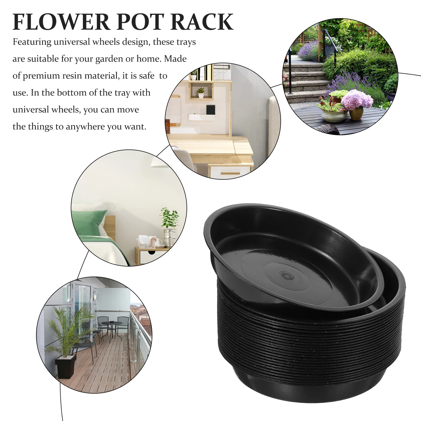 

25Pcs Long-Lasting Flowerpot Water Trays Impact Resistance Sunproof Balcony Gardening Supplies Flowerpot Bases