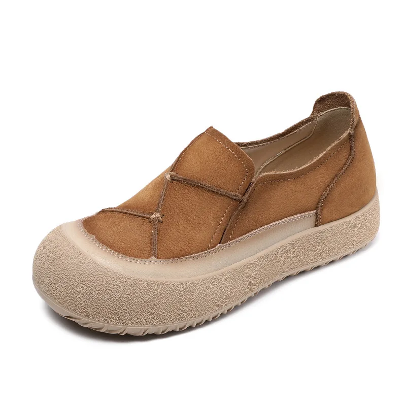 

2025 Designer Women Flats Slip On Ladies Casual Genuine Leather Flat Handmade Women Shoes Soft Bottom Loafers
