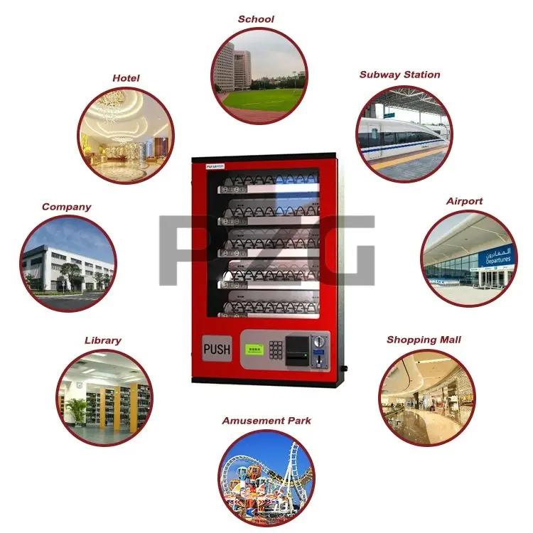 Customized Cigarette Condom Vending Machine Self-Service Snacks Vending Station With Coin/Notes