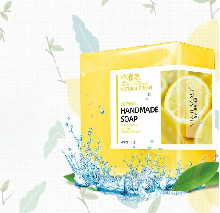lemon handmade soap Cleaner Removal Pores Acne Body Treatment Body Moisturizing Care Skin Whitening Soap Shower