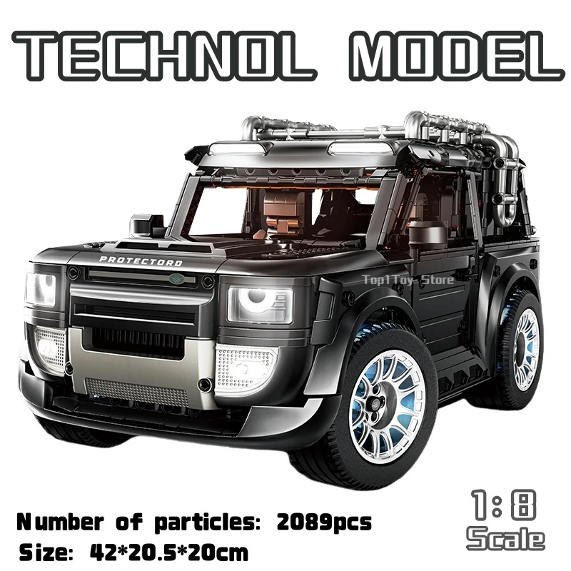

2089PCS Technical Off-road Car Building Blocks Set 1:8 Model Famous Black Defender Vehicle MOC Toys Bricks for Boys Adult Gift