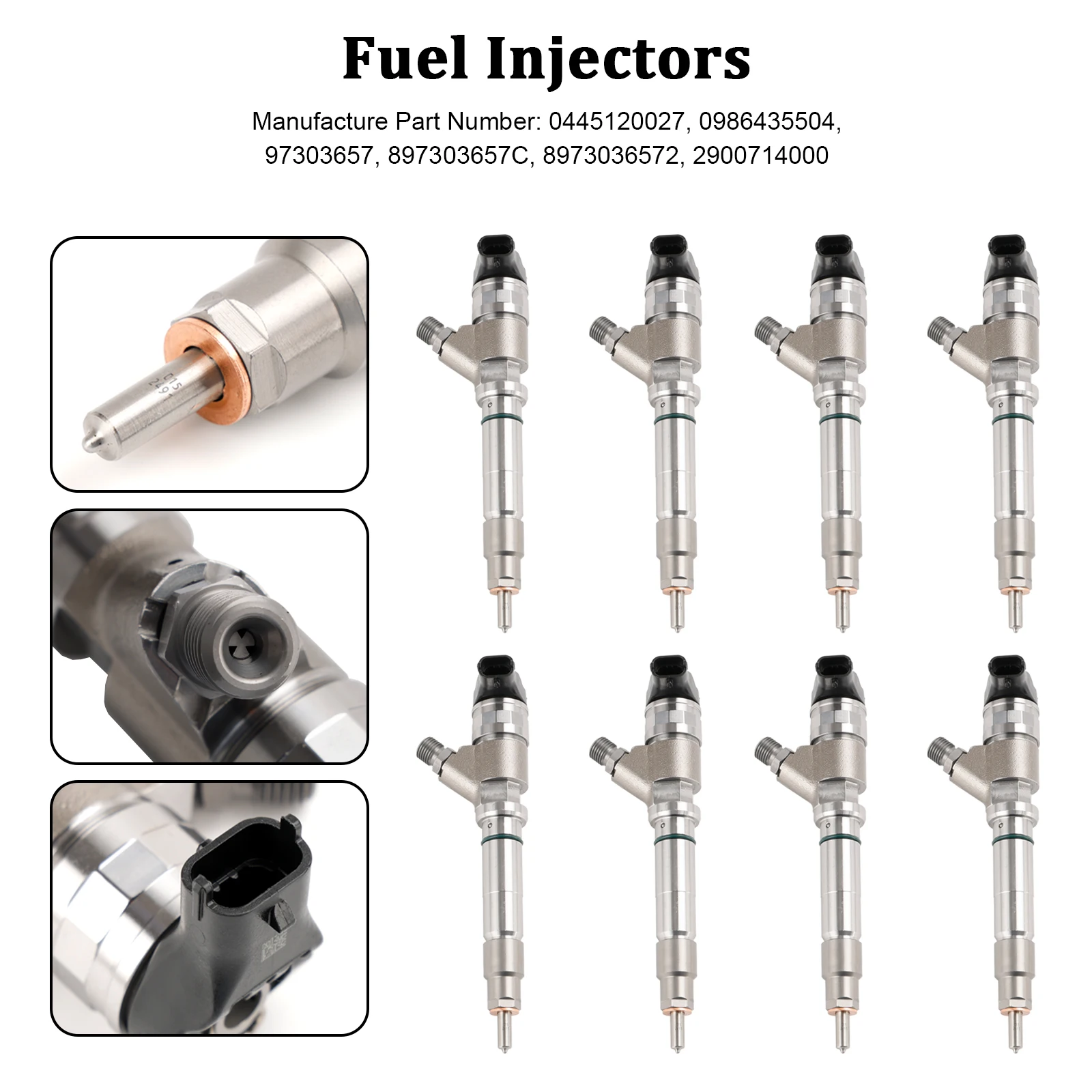 Artudatech 8PCS Fuel Injector 0445120042 Fit For Chevy Fit For GMC Duramax Hummer 6.6L 2006-2007