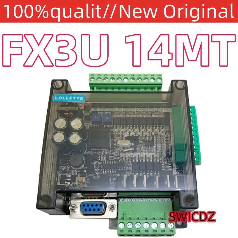 100% new original LE3U FX3U 14MT 6AD 2DA RS485 8 input 6 Transistor output 6 analog input 2 analog (0-10V) output plc RTC