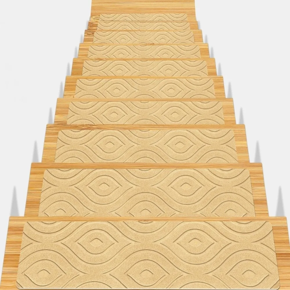 Household TPR Stair Treads Carpets Non-Slip Self Adhesive Staircase Carpet Washable 76x20cm Stepping Mat For Elder