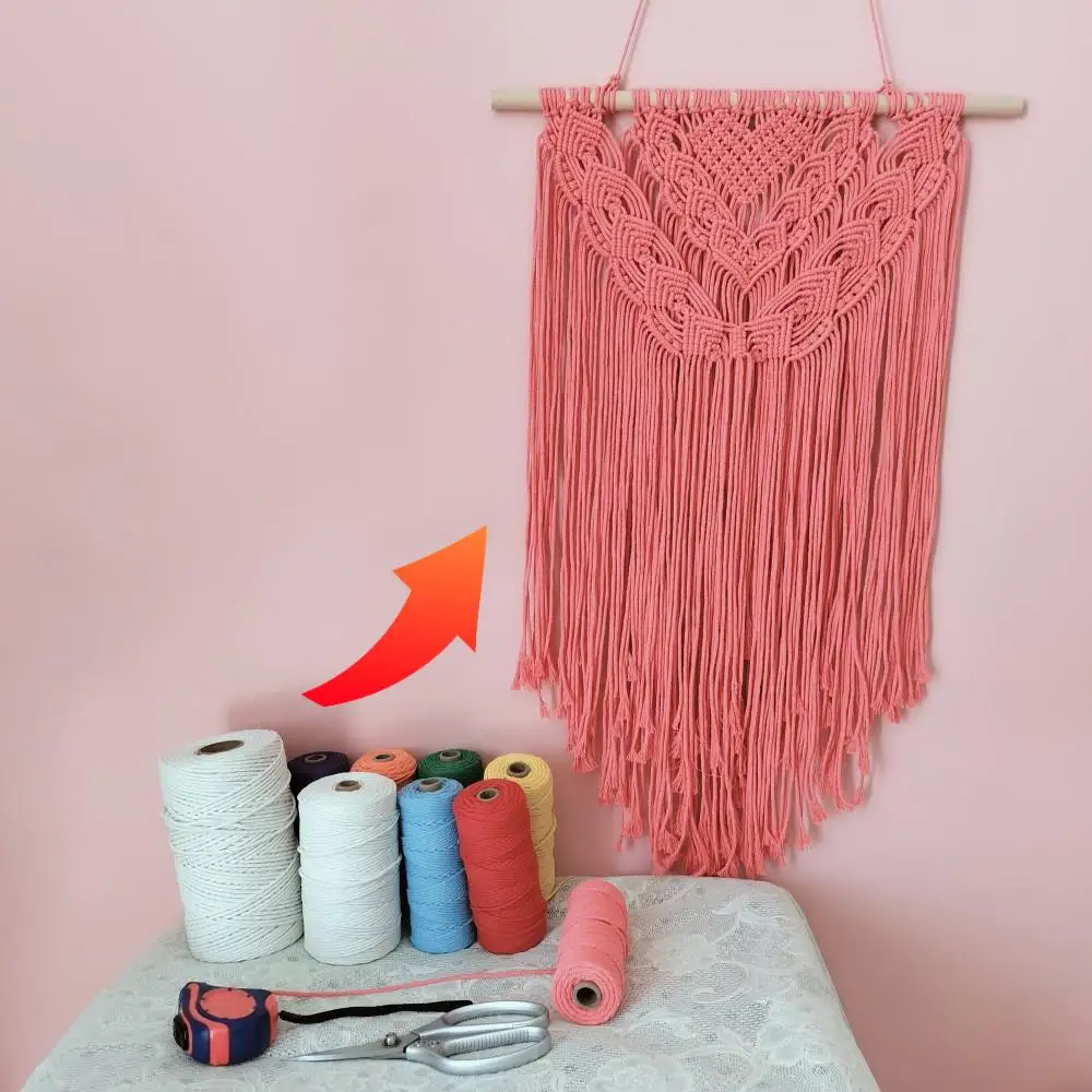 

Easy Crafting Cords 3mm 200 Meters Colored Macrame Rope Twisted Cotton Thread DIY Fun Projects Ideas At Home With PDF Tutorials