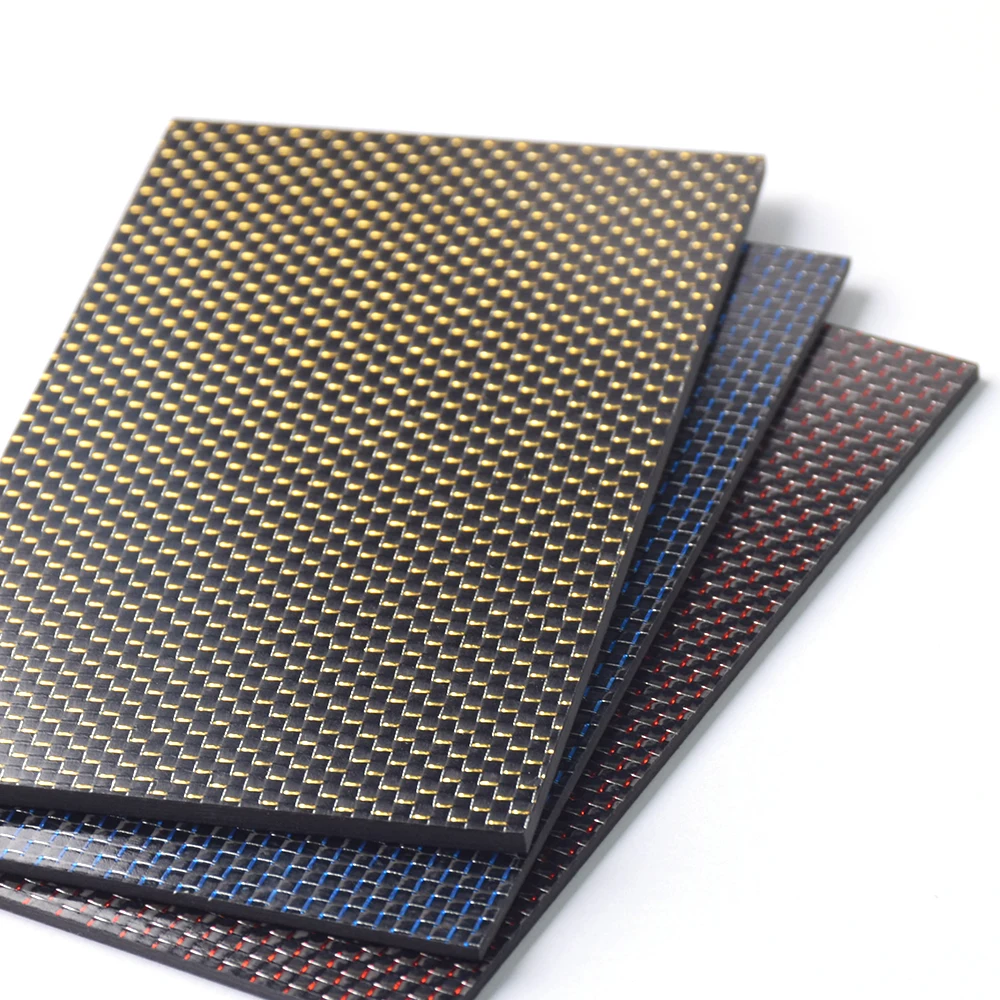 200x250mm Thickness 0.5 1.0 1.5 2.0 2.5mm High Quality 3K Color Carbon Fiber Board Sheet Plate