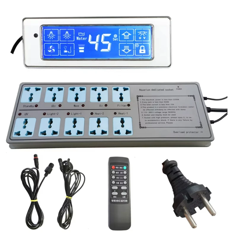 Smart touchscreen aquarium with temperature control, basic aquarium accessories sample
