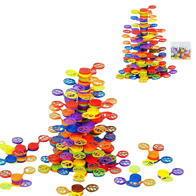 

60/120 Pcs Rainbow Tree Plastic Stacking Blocks Balance Game Building Toys for Montessori Educational Boys Girls Birthday Gifts