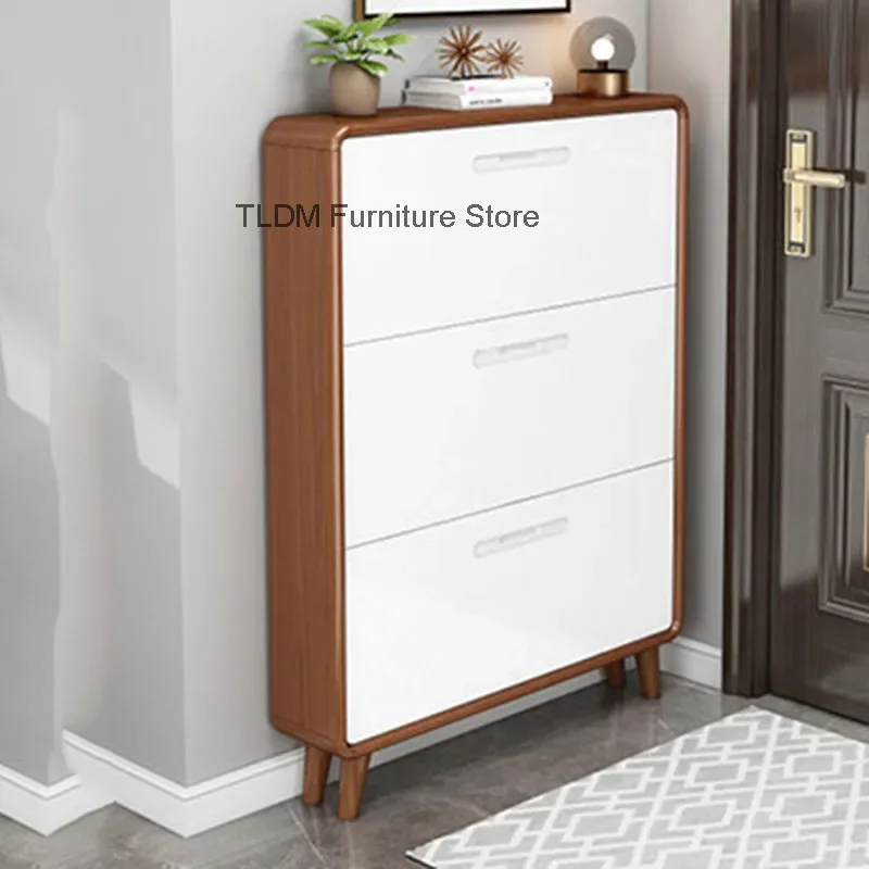 Hidden Italian Minimalist Shoe Shelf Modern Luxury Ultra Thin Slippers Shoe Cabinet Tower Storage Sapateira Hotel Furniture