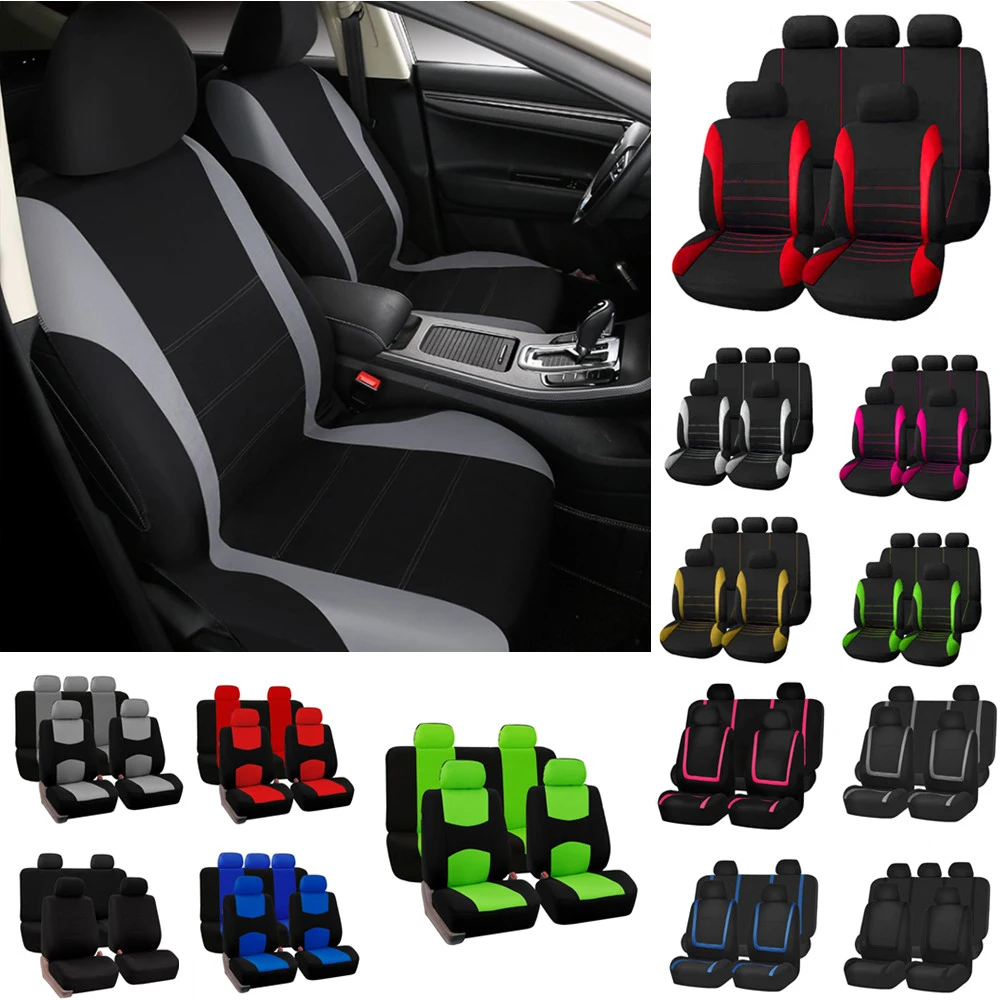2/5Seats Fabric Car Seat Cover For Skoda Superb Fabia Octavia Rapid Yeti Combi Karop Kodiaq Auto Seat Cover Interior Accessories
