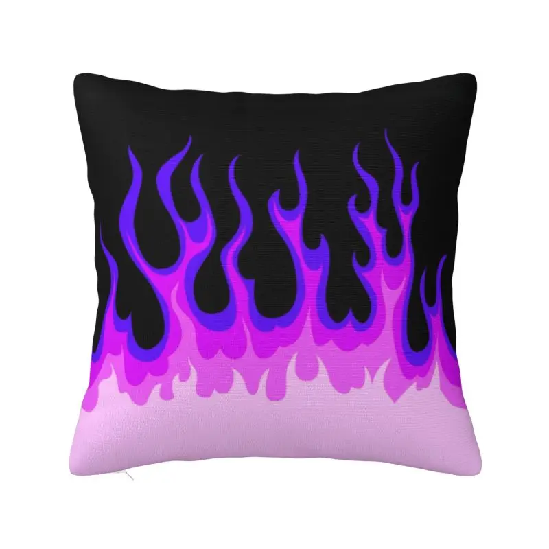 Custom Purple Classic Racing Flames Throw Pillow Case Decor Home Flaming Fire Modern Cushion Cover Square Pillowcase