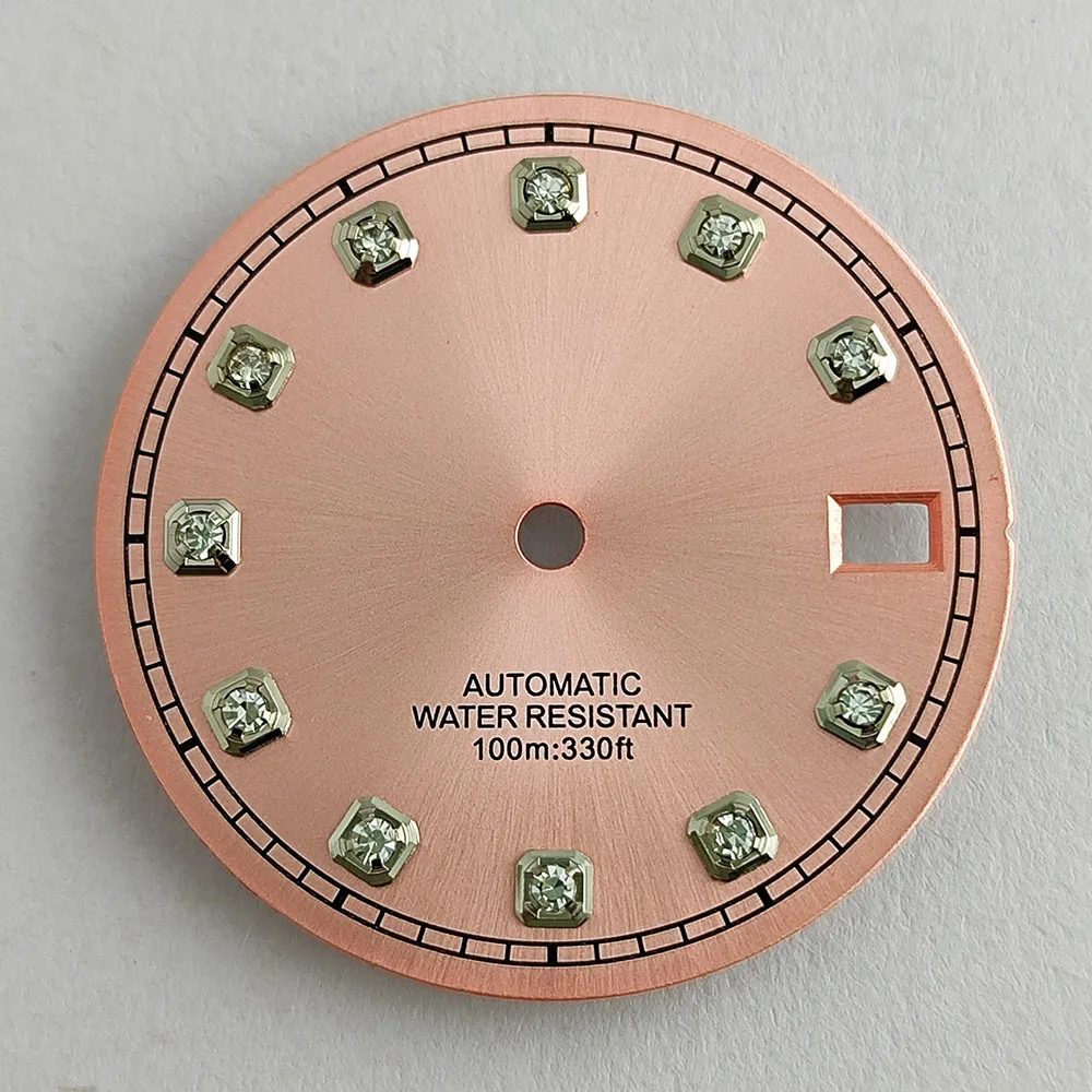 Quadrante rosa da 29 mm NH35/NH36 quadrante dell'orologio adatto per movimenti NH35/NH36 strumento di riparazione accessori per orologi