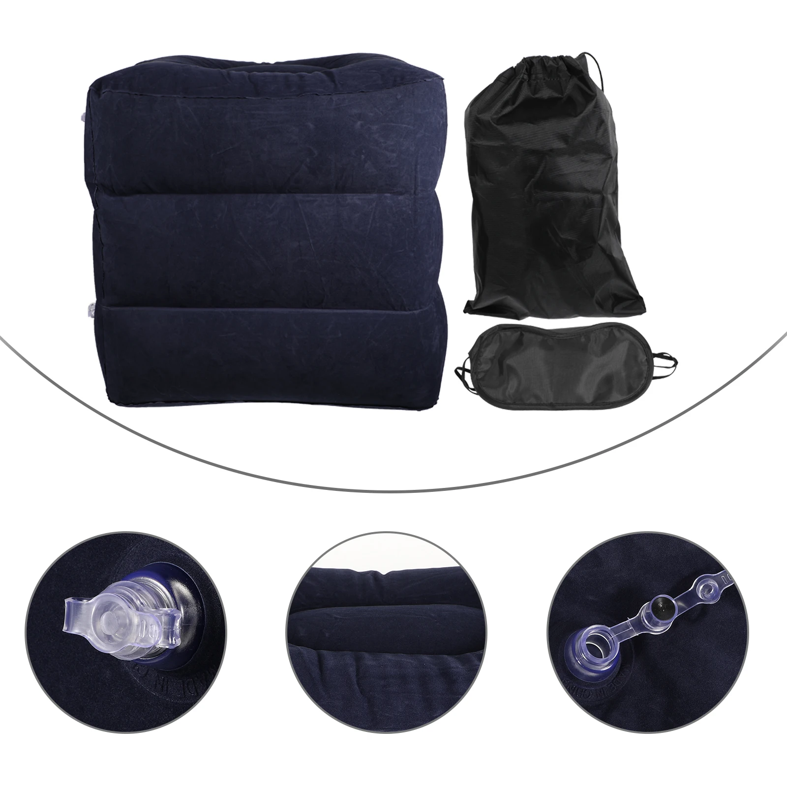 

1Pcs Inflatable Footrest Travel Pillow Adjustable Height Folding Airplane Flat Bed Adjustable Cushion Footrest Cushion