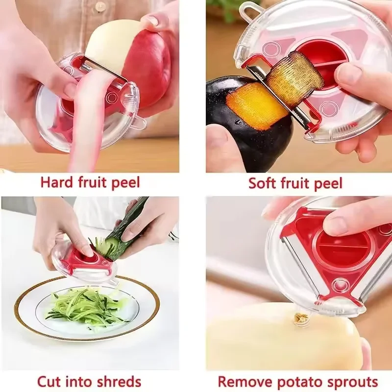 1/3Pcs 3 In 1 Multifunctional Peeler Magic Trio Peeler Set Slicer Shredder Julienne Cutter Peel Blade Zester Grater Kitchen Tool