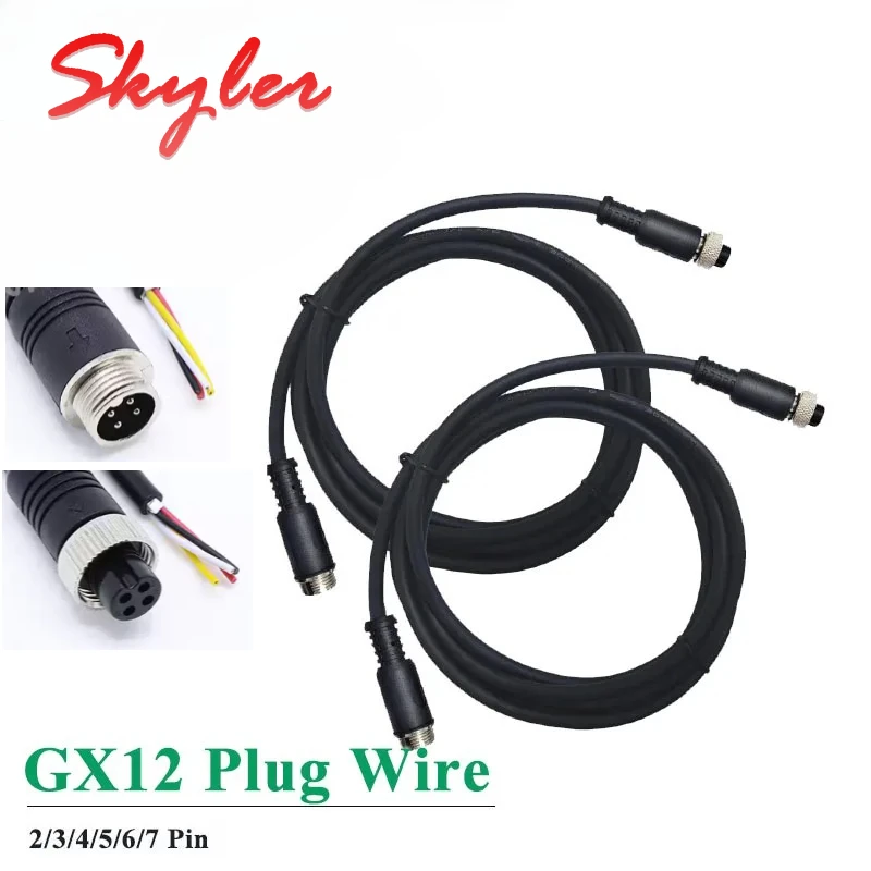 GX12 Male to Female Extension Line 4Pin Aviation Plug Connection Wire Sensor 2/3Pin 5Pin 6Pin 7Pin Plug Sensing Connector Cable