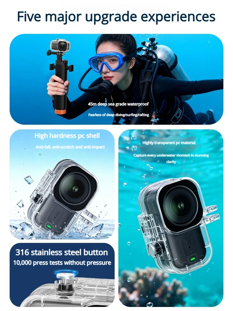 Professionelles 45M Tauch-Wasserdichtgehäuse für DJI Osmo Nano Thumb Action-Kamera Sturzsicheres Unterwasser-Schutzgehäuse – Detail 2