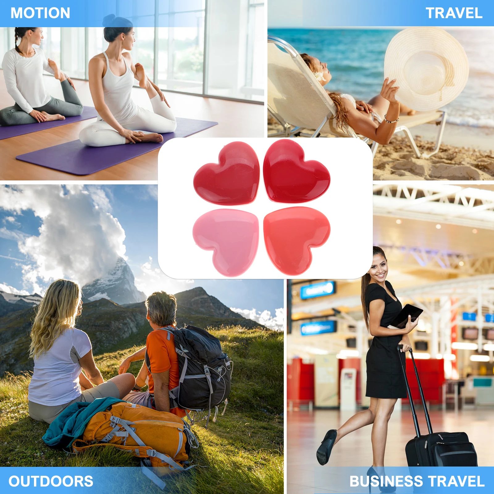 8개 하트 모양 아이섀도우 박스 립스틱 용기 리필 가능한 크림 케이스 거울 포함 휴대용 메이크업 보관함 로션 페이스 세럼용