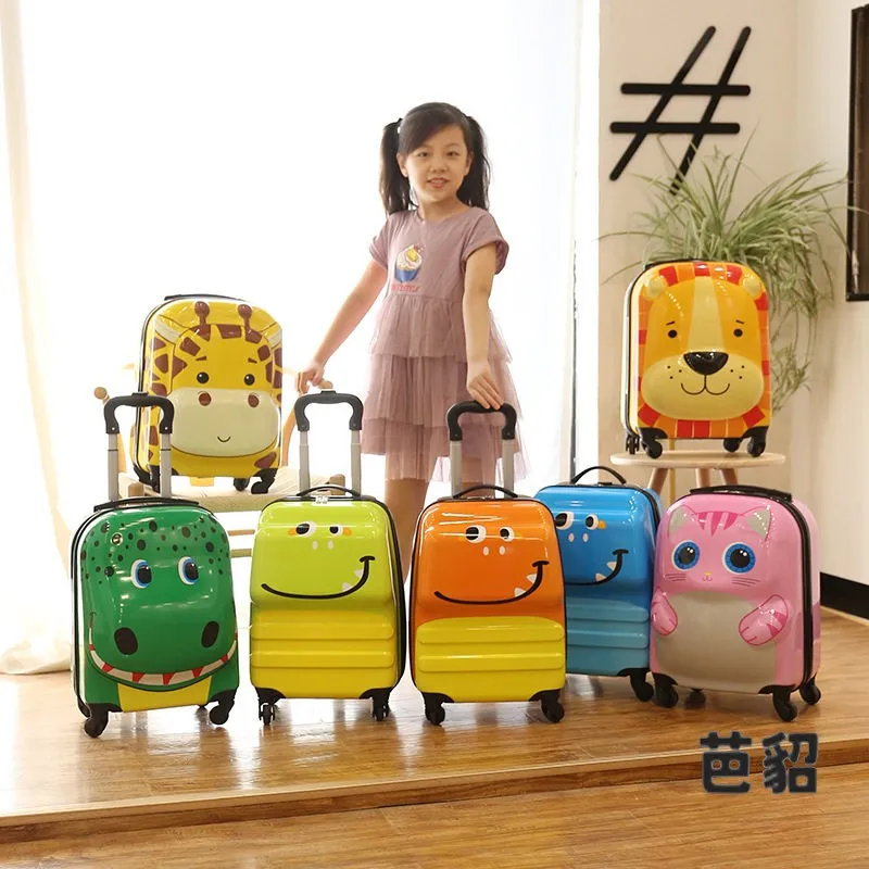 Children's Cartoon Animal 18 Inch Luggage Suitcase Travel Bag Student Hard  Carry-On Bag with 360 Degree Rotating Wheels