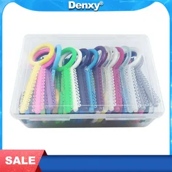 Denxy 1040 pcs/Box Orthodontic Elastics Dental Elastomeric Ligature Ties Rubber Band Teeth O Ring for Dentist Brackets Braces