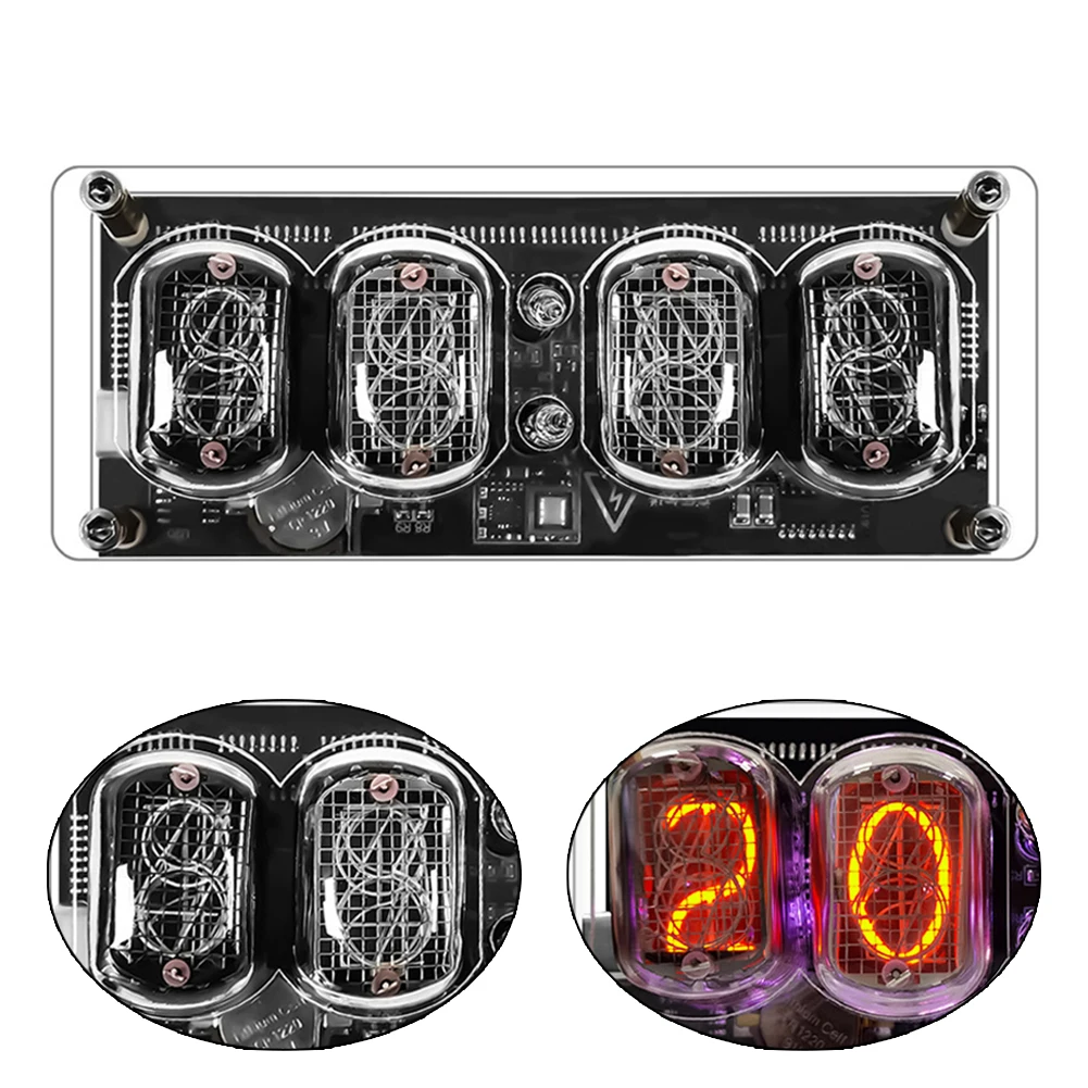 

IN12 Часы Nixie, меняющий цвет фон с яркой светящейся трубкой, часы Cyberpunk-Geek, креативный подарок, украшение без трубки