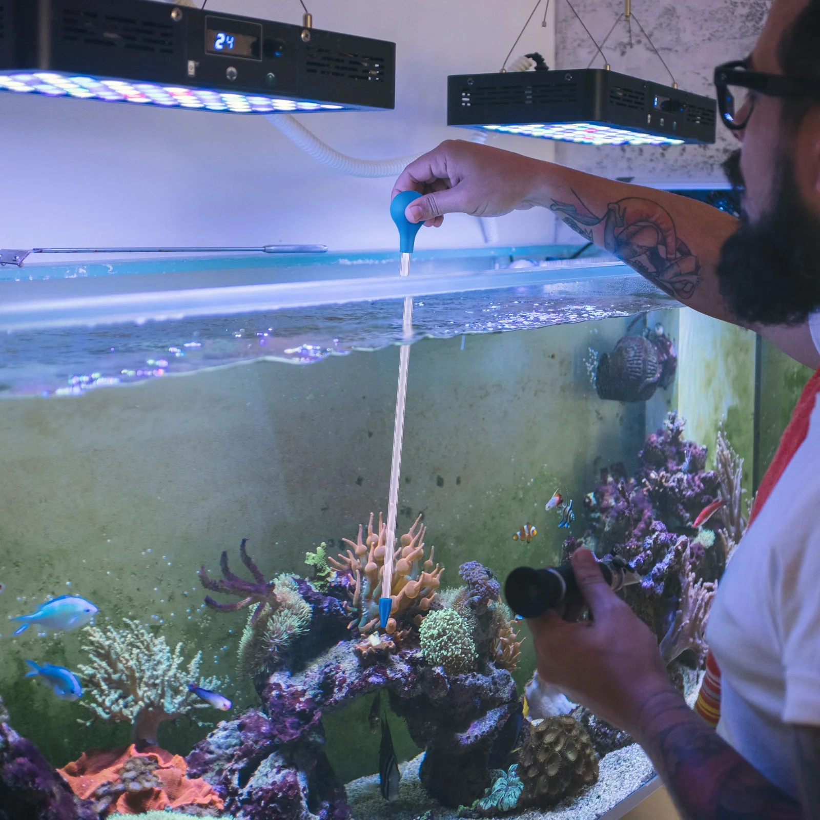 Coral Feeder Fish Tank Liquid Feeding Tool Glass Syringe Tube Acrylic for