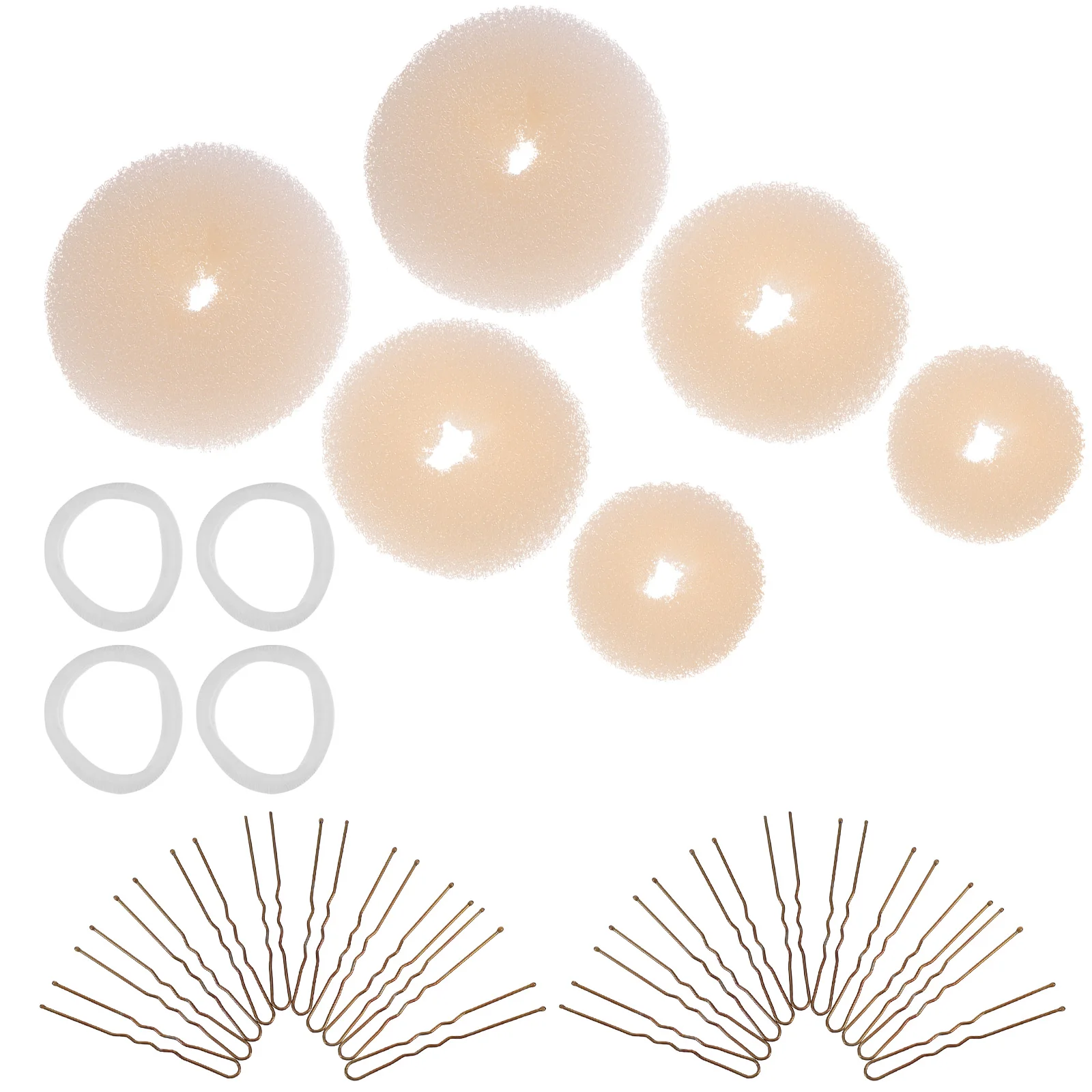 

Styling Set 2 Sets Hair Donut Bun Maker Plastic Elastic Bands Travel Tools Chignon Hairstyles Modeling Kit Hair Care