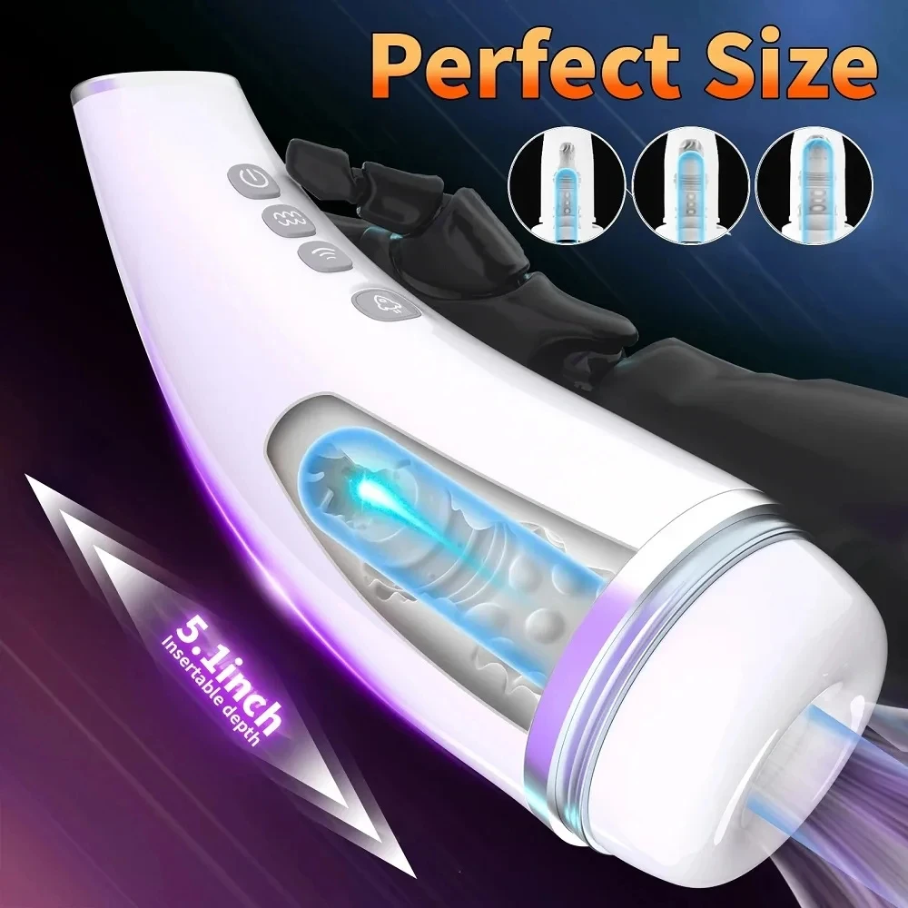 New White Strong Male Masturbator Cup 10 Sucking Modes Real Oral Vagina Vacuum Sound Adult Pleasure Device For Men 18 Plus 6