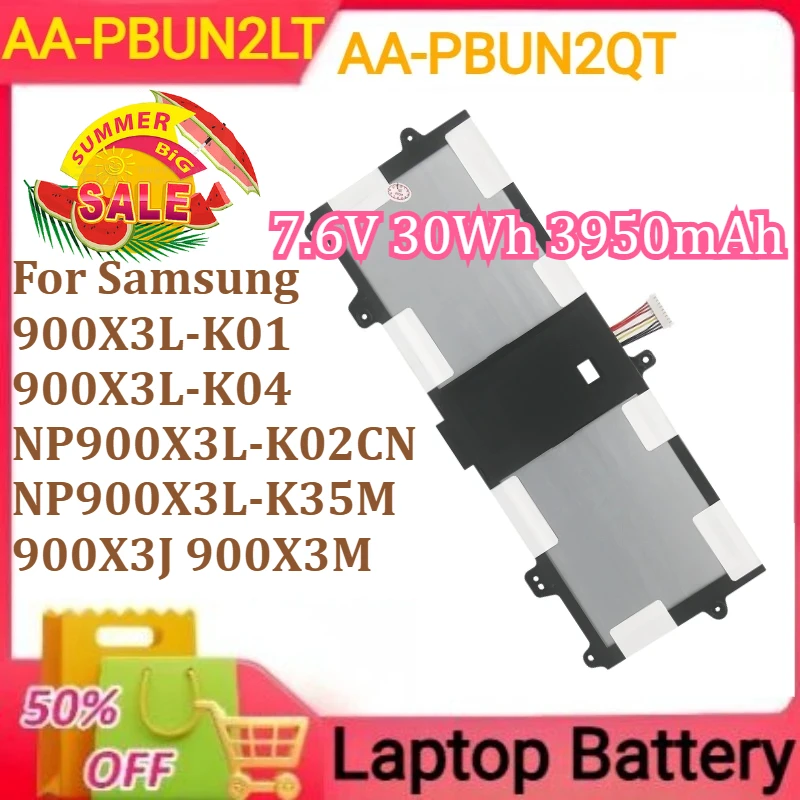 

AA-PBUN2LT AA-PBUN2QT For Samsung 900X3L-K01 900X3L-K04 NP900X3L-K02CN NP900X3L-K35M 900X3J 900X3M 7.6V 30Wh 3950mAh