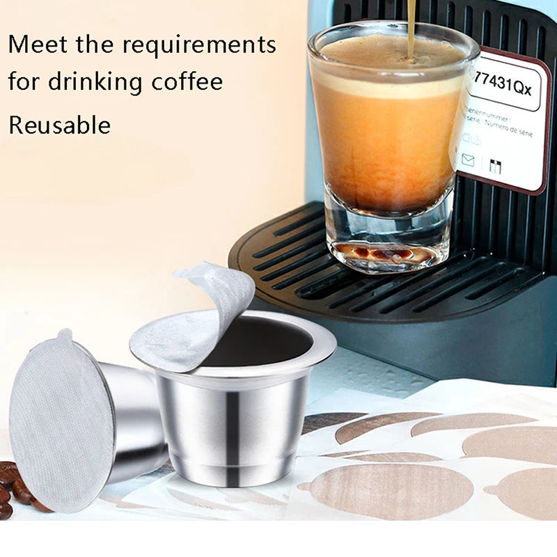 (BBQ4)Nespresso Stainless Steel Refillable Coffee Capsule Coffee Filter Coffee Pod Reusable Cafe Machine DIY Cafe Filter Cup
