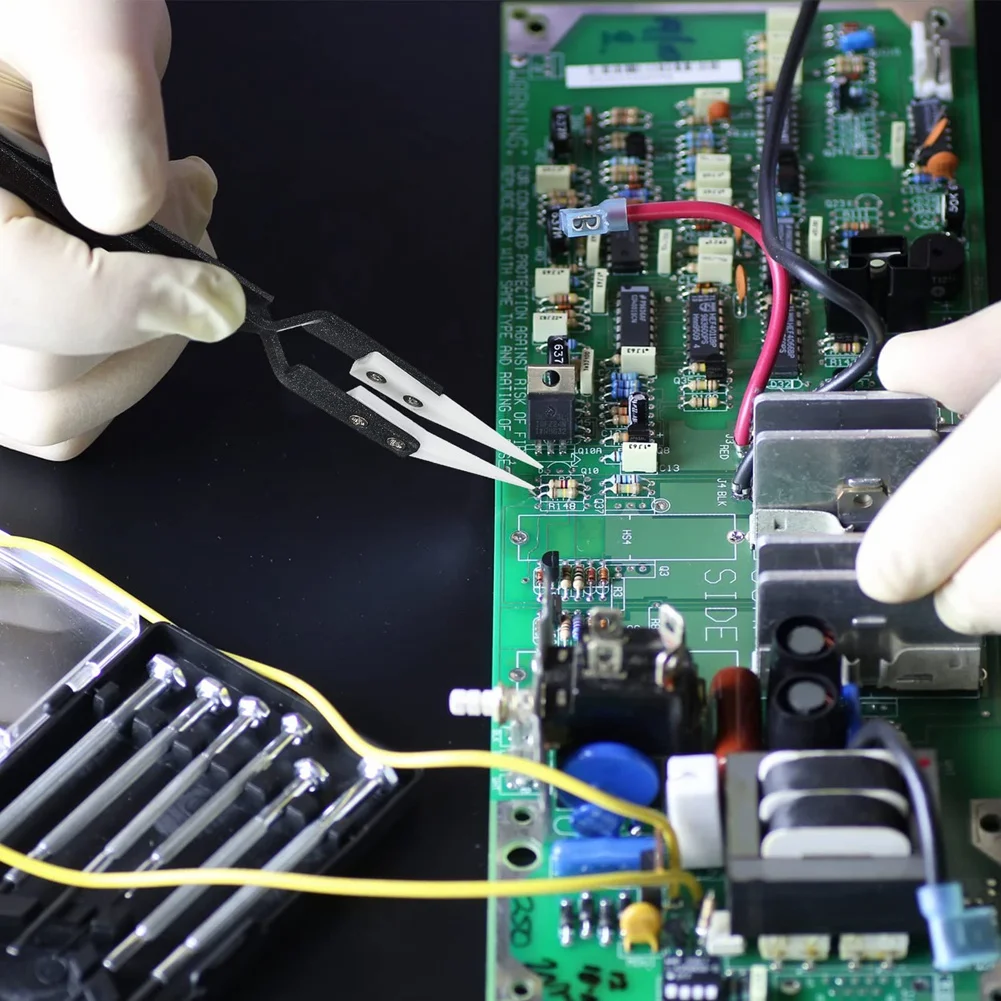 AD23-6Pcs الدقة عكس الملقط وأشار منحني نصائح الملقط مجموعة غير موصلة ، مكافحة المغناطيسي لحام الملقط