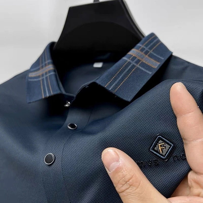 Luxury high-end fashion letter embroidered polo shirt Men\'s short sleeve T-shirt Summer comfortable breathable Paul shirt Men\'s