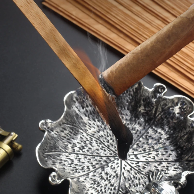 

40-Count Spanish Cedar Cigar Matches, Natural Cedar Wood Spills Strips Sticks for Cigar Lighting & Humidor Maintenance