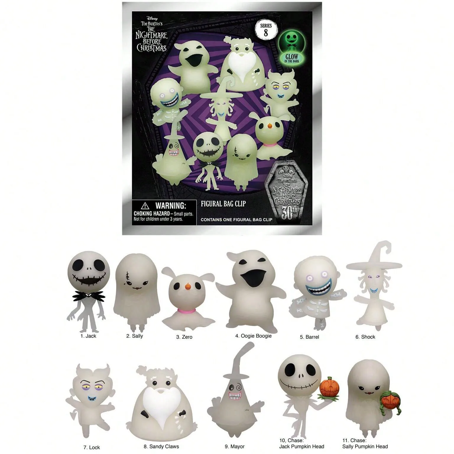 The Nightmare Before Christmas Officially Licensed Blind Box Jack Sally Zero Oogie Boogie Keychain Gift 1Pc Disney
