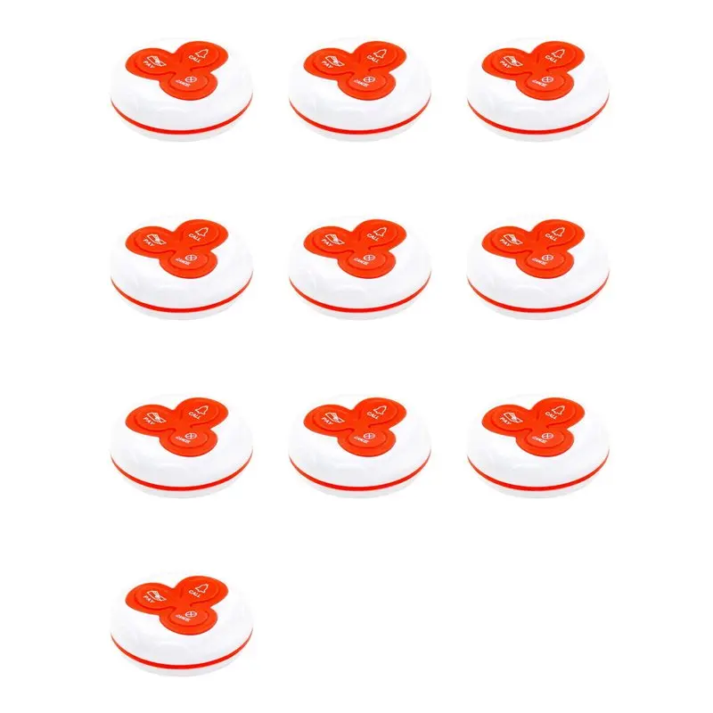 

【PUBLICITY】10X Waterproof Wireless Call Transmitter Button Pager 433Mhz For Restaurant Calling System Cafe Clinic System 3 Butto