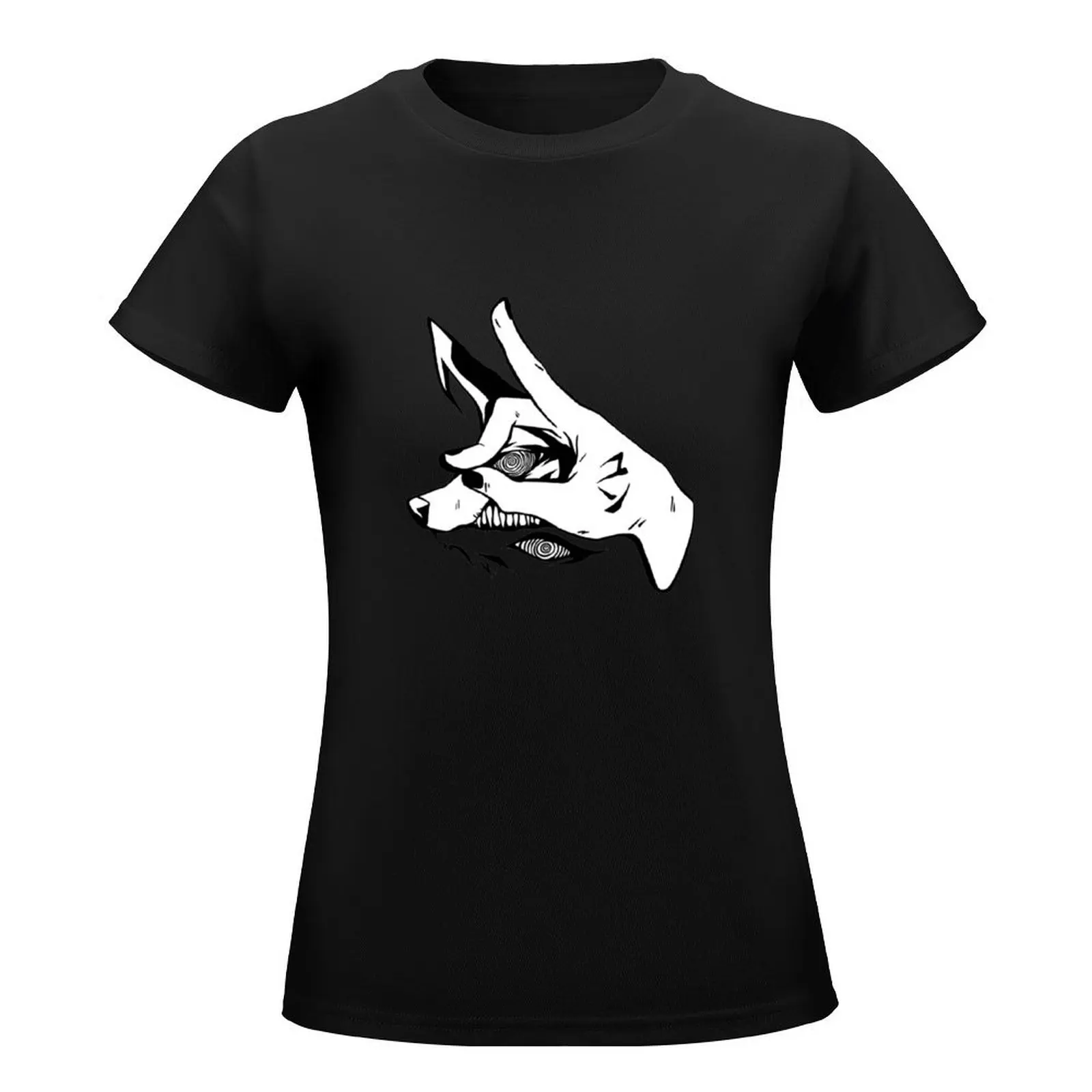 Aki kon hand sign T-Shirt animal prinfor tops summer top clothes for Women