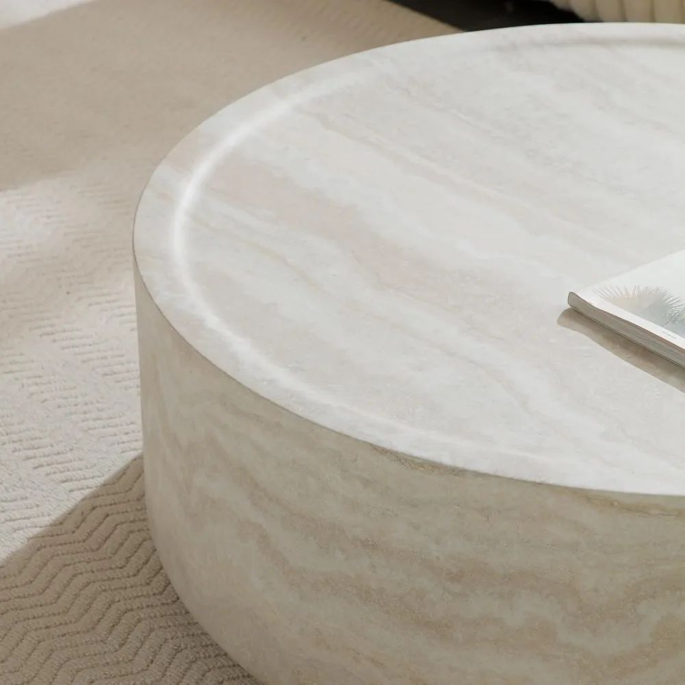 طقم طاولات قهوة مستديرة مكون من 2، نمط رخامي صناعي، طاولات جانبية حديثة وبسيطة لغرفة المعيشة، طاولات نهائية أنيقة مع #5